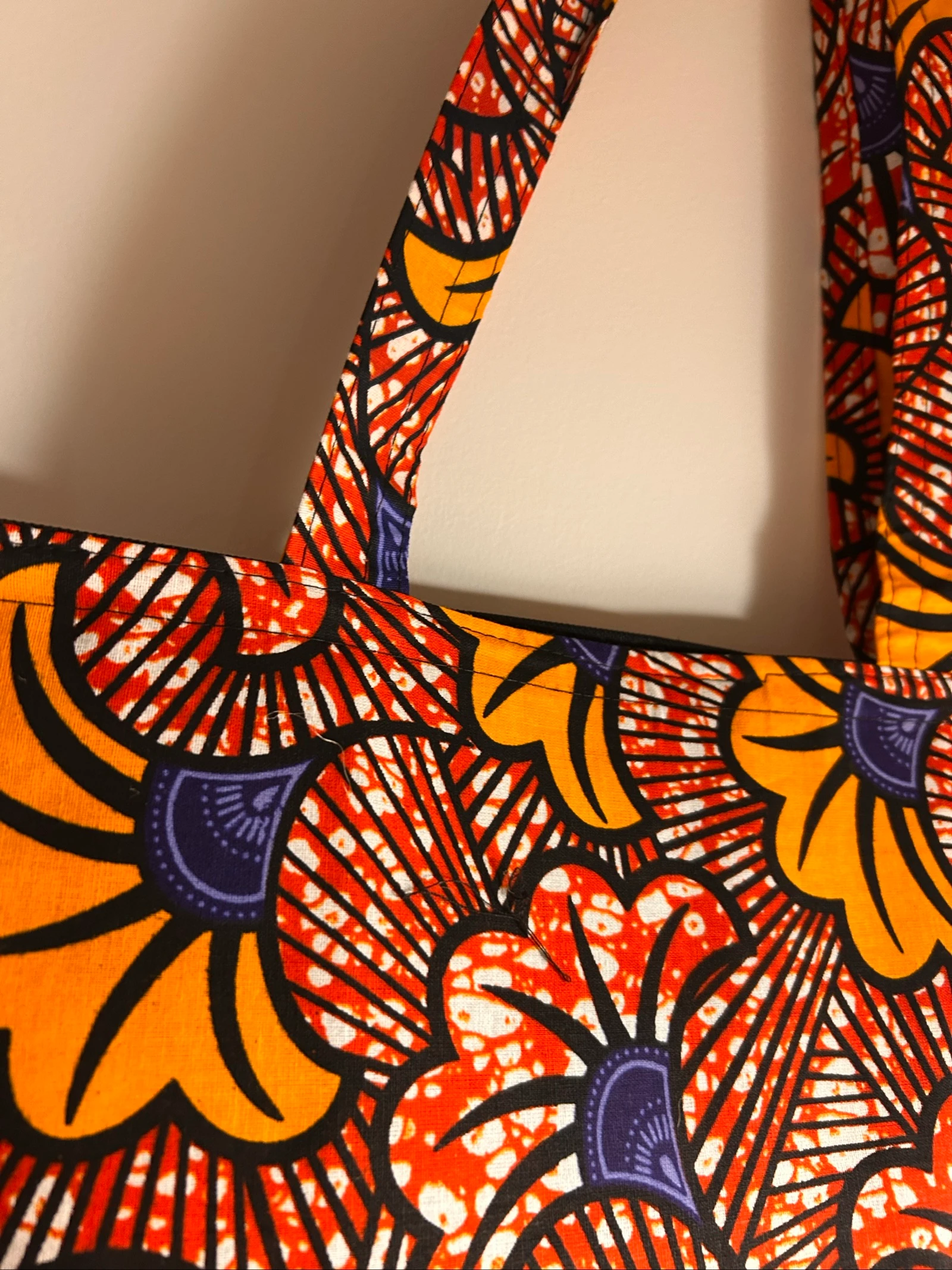 Wax fabric tote bag - unique piece – African bag – photo 2
